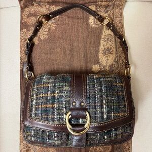 Vintage Coach Tweed Shoulder Bag
